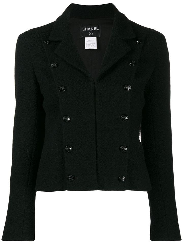 Chanel Pre-owned 2003's Double Breasted Cropped Jacket - Black