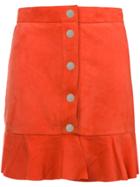 Ganni Salvia Ruffle Mini Skirt - Red