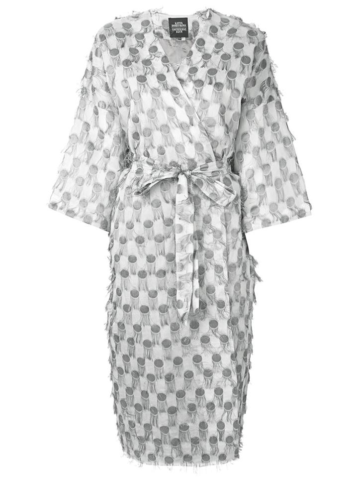 Katya Dobryakova Textured Wrap Dress - Grey
