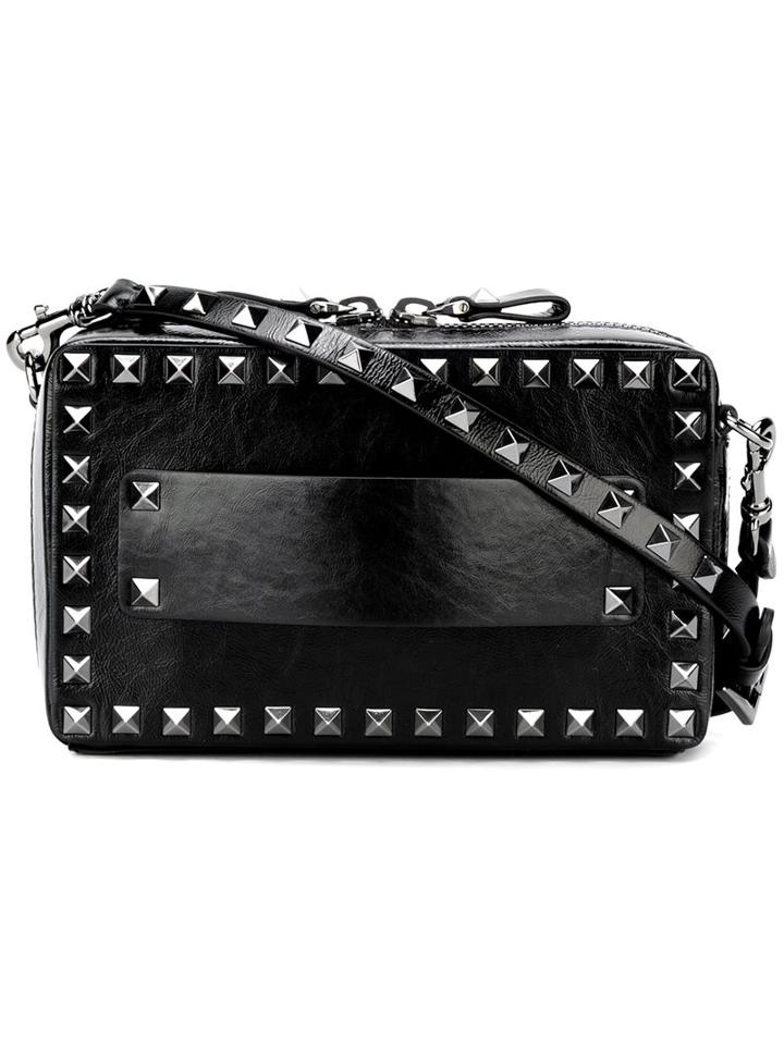 Valentino 'rockstud' Camera Crossbody Bag, Women's, Black