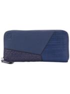 Loewe Patchwork Zip Around Wallet - Blue