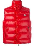 Moncler Classic Padded Gilet, Men's, Size: Large, Red, Polyamide/goose Down/feather