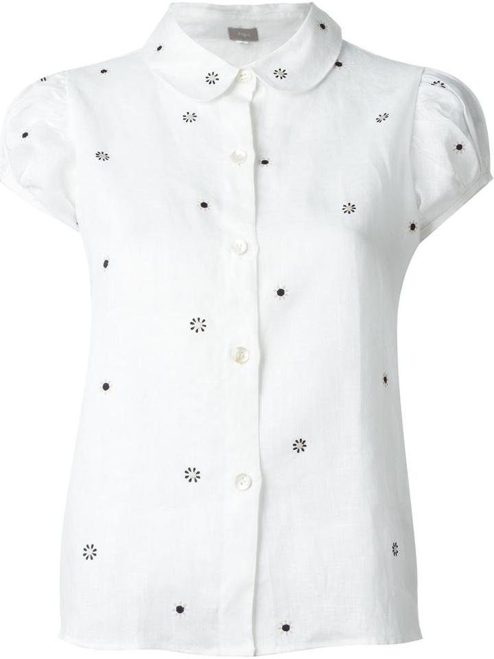 Jupe By Jackie Floral Embroidered Shirt