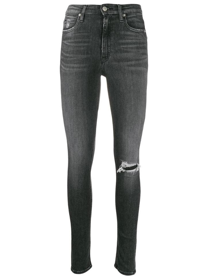 Ck Calvin Klein Ripped Skinny Fit Jeans - Black