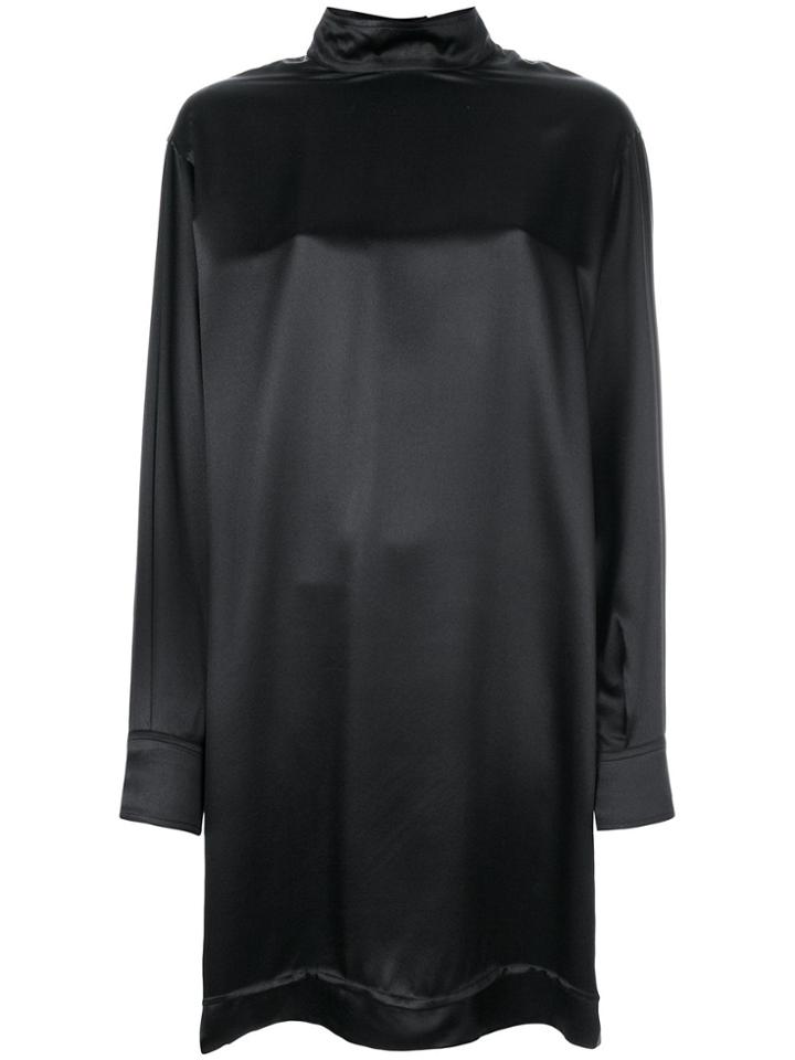 Yves Saint Laurent Vintage Standing Collar Shift Dress - Black