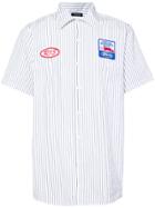R13 Striped Shirt With Patches - White