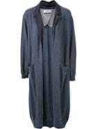 Muveil Notched Lapel Cardi-coat, Women's, Size: 38, Grey, Polyester/wool