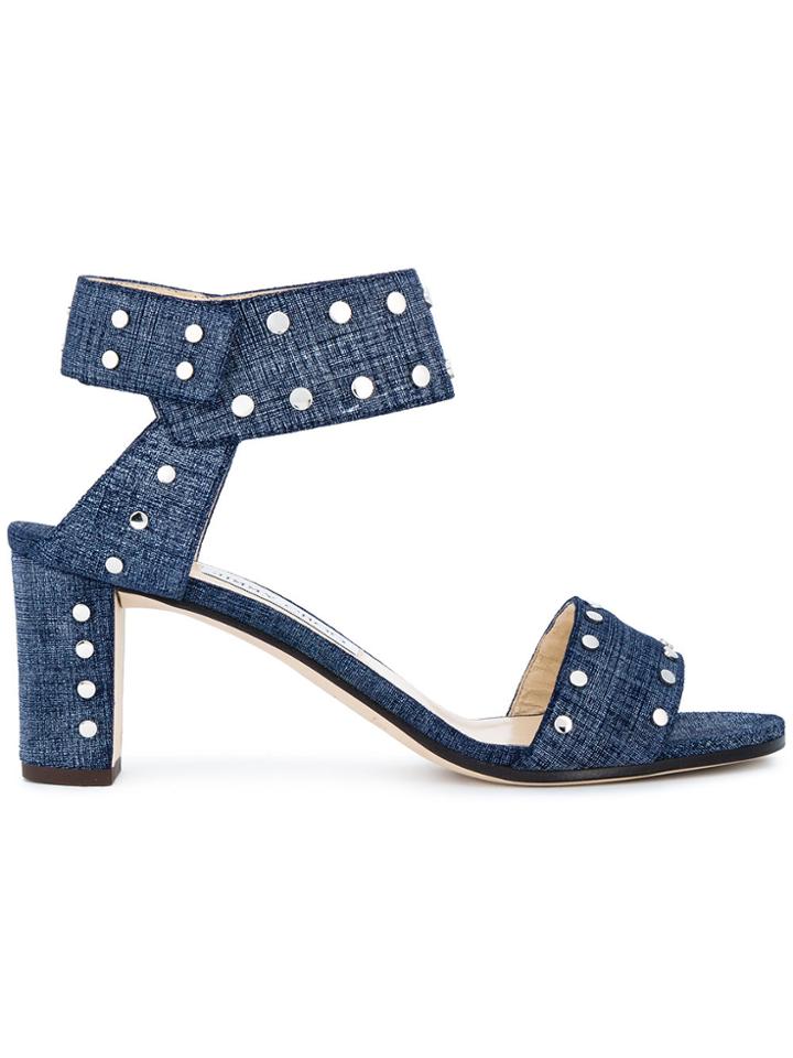 Jimmy Choo Veto 65 Denim Sandals - Blue