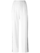 Chloé Straight Leg Piped Trousers, Women's, Size: 36, White, Acetate/viscose/silk
