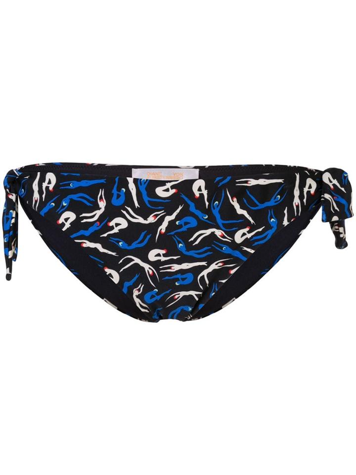 Diane Von Furstenberg Silhouette Print Bikini Bottoms - Black