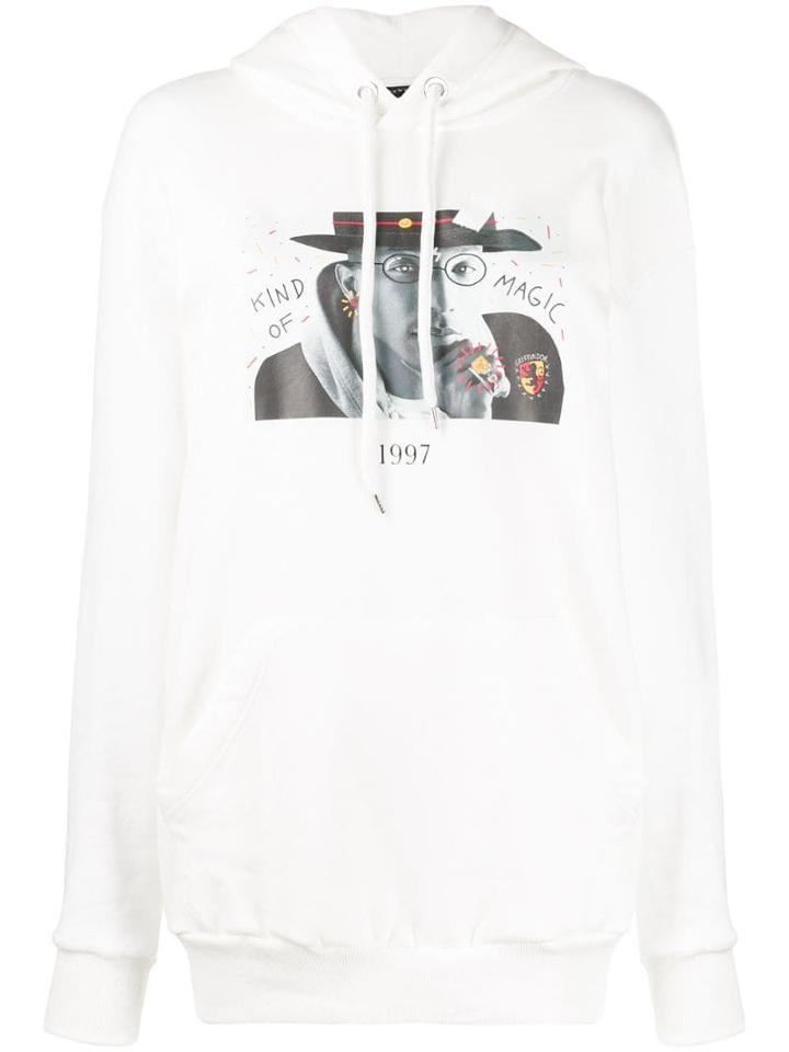Throwback. Printed Pharrell Williams Hoodie - White