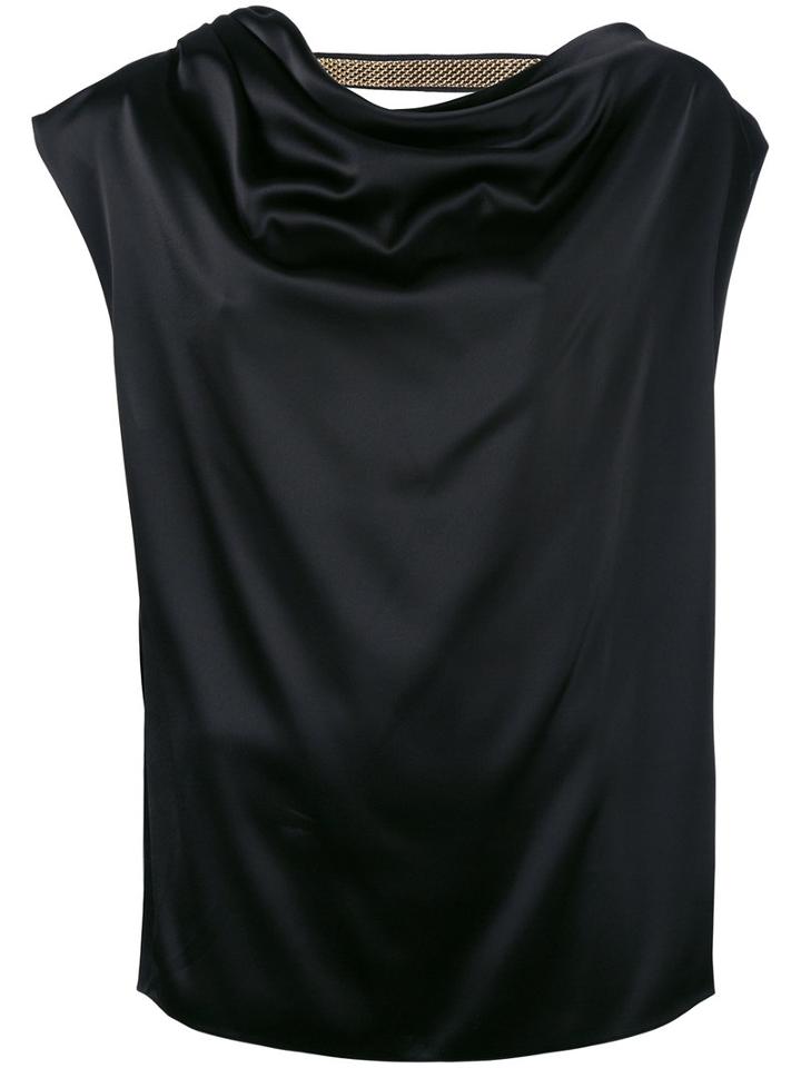 Lanvin - Chain-trimmed Top - Women - Polyester/triacetate/viscose/zamak - 38, Black, Polyester/triacetate/viscose/zamak