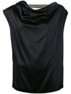 Lanvin - Chain-trimmed Top - Women - Polyester/triacetate/viscose/zamak - 38, Black, Polyester/triacetate/viscose/zamak