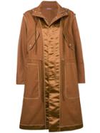 Undercover Camel Hooded Raincoat - Brown