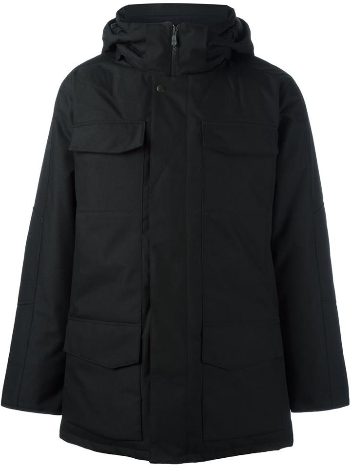 Canada Goose Hooded Zipped Coat, Men's, Size: Xl, Black, Feather Down/polyester/polyester