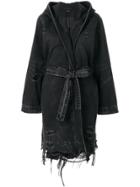 Alexander Wang Hooded Long-line Denim Jacket - Black