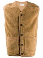 Universal Works Textured Button-up Gilet - Brown