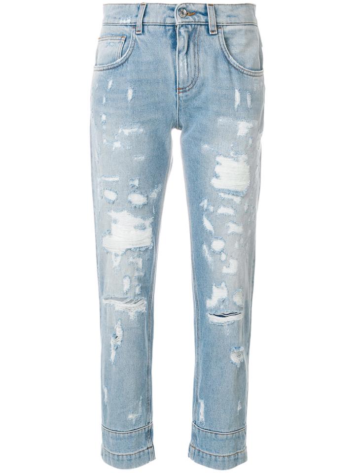 Dolce & Gabbana Destroyed Boyfriend Jeans - Blue