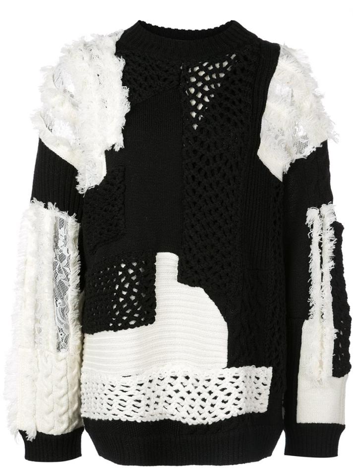 Koché Two-tone Knit Jumper - Black