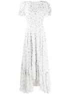 Love Shack Fancy Asymmetric Floral-print Dress - White