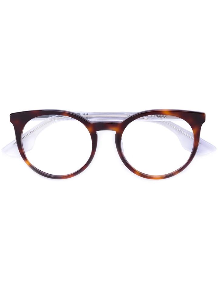 Mcq By Alexander Mcqueen Eyewear - Round Frame Glasses - Unisex - Acetate - One Size, Brown, Acetate