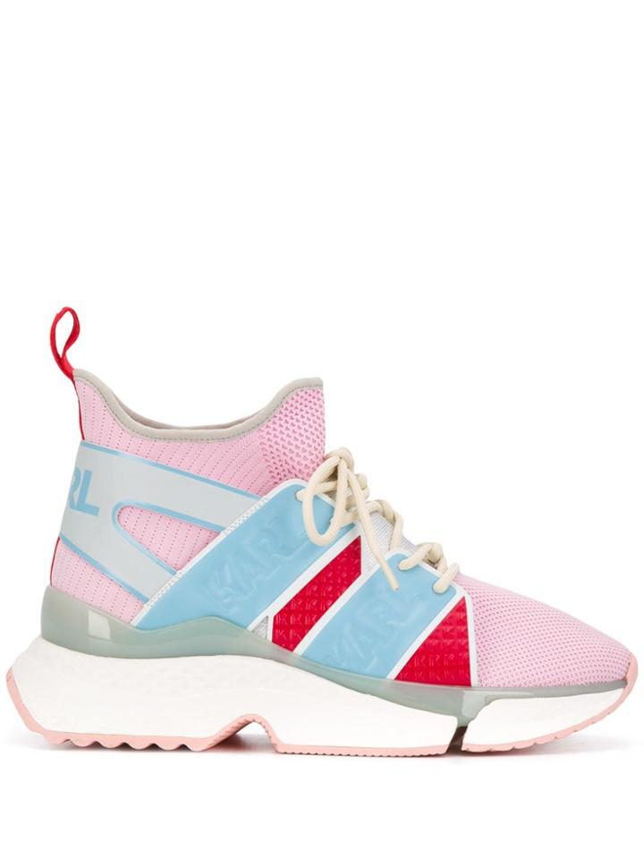 Karl Lagerfeld Colour Block High Top Sneakers - Pink