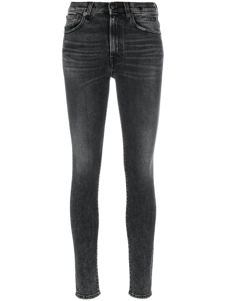 R13 High Rise Skinny Jeans - Grey