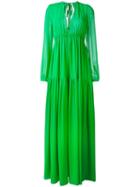 Rochas V Neck Gown, Women's, Size: 42, Green, Silk