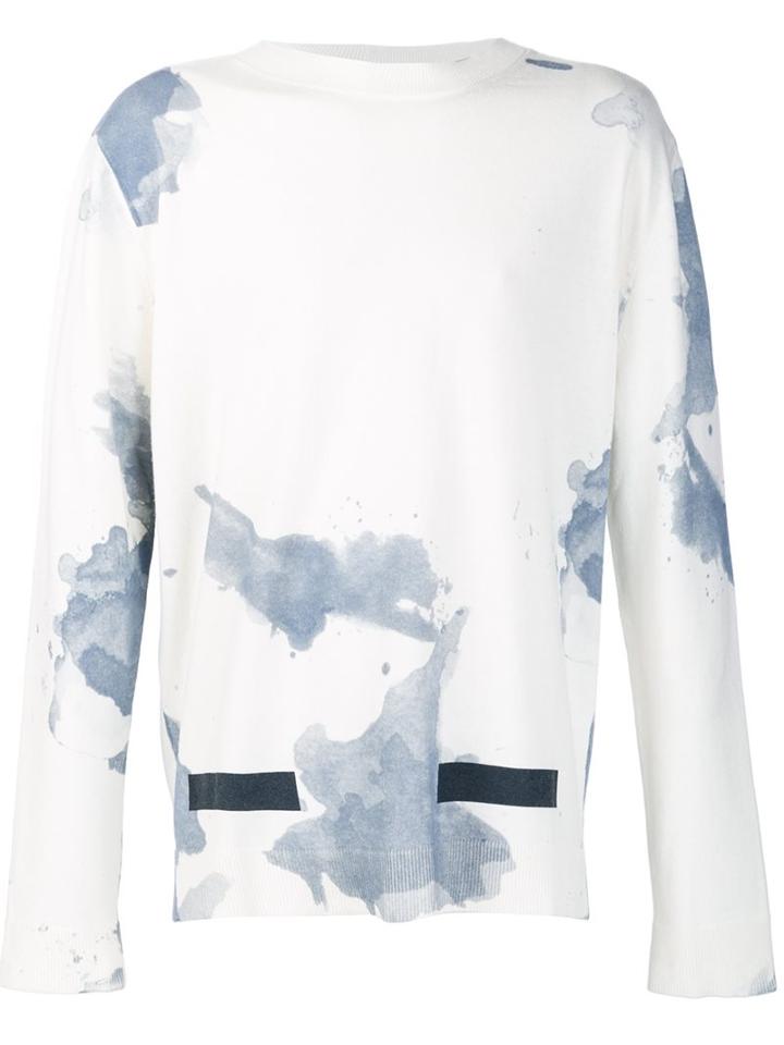 Off-white Abstract Pattern Pullover, Men's, Size: Small, White, Polyamide/viscose/virgin Wool