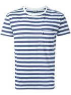 Saint Laurent Striped Short Sleeve T-shirt, Men's, Size: Medium, White, Cotton