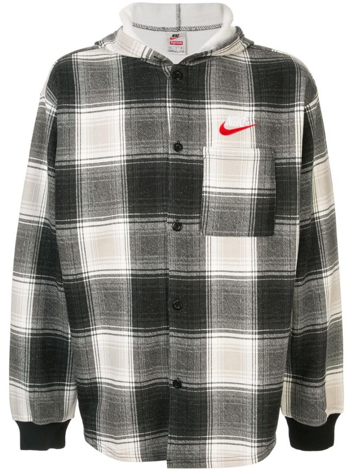 Supreme Nike Plaid Hooded Sweatshirt - Black