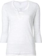 Majestic Filatures Layered Striped T-shirt, Women's, Size: 2, White, Linen/flax