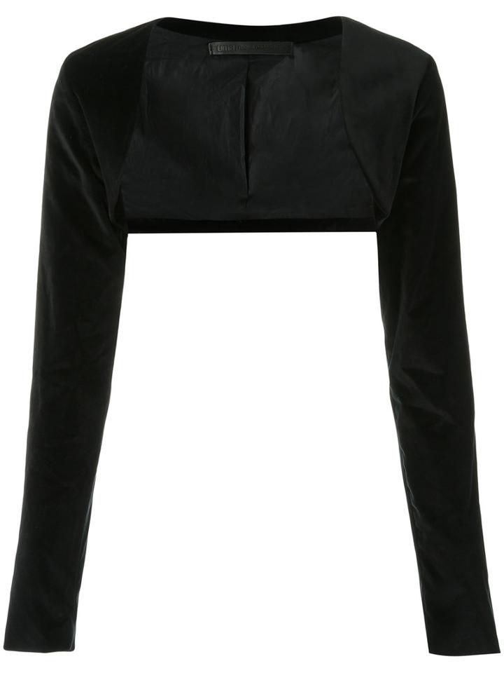 Uma Raquel Davidowicz - Cropped Jacket - Women - Cotton/spandex/elastane - 44, Black, Cotton/spandex/elastane