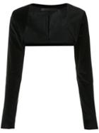 Uma Raquel Davidowicz - Cropped Jacket - Women - Cotton/spandex/elastane - 44, Black, Cotton/spandex/elastane