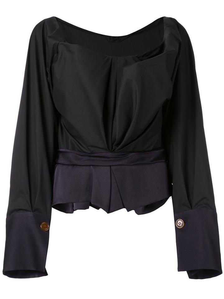 Vivienne Westwood - Off-the-shoulder Blouse - Women - Cotton/polyamide/spandex/elastane/viscose - 42, Black, Cotton/polyamide/spandex/elastane/viscose