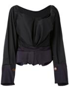 Vivienne Westwood - Off-the-shoulder Blouse - Women - Cotton/polyamide/spandex/elastane/viscose - 42, Black, Cotton/polyamide/spandex/elastane/viscose