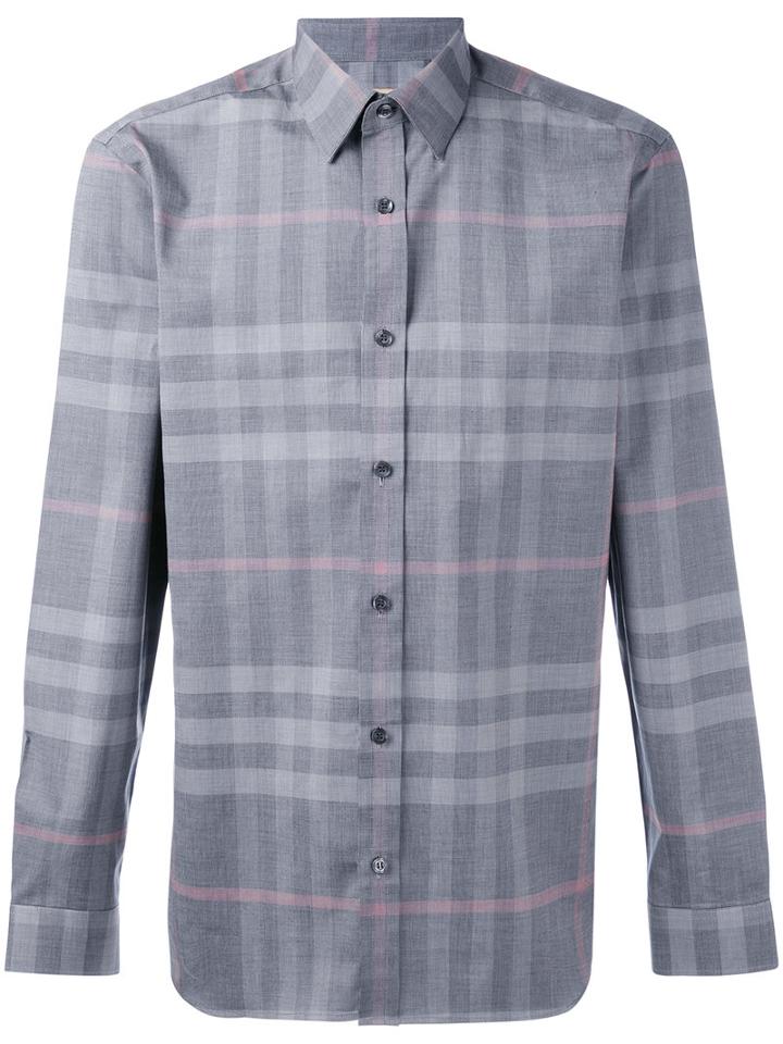 Burberry - Check Shirt - Men - Cotton - L, Grey, Cotton