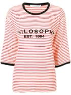 Philosophy Di Lorenzo Serafini Striped Logo T-shirt - White