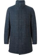 Herno Tweed Padded Jacket, Men's, Size: 48, Blue, Polyamide/polyester/polyurethane/feather Down