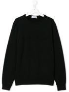 Stone Island Junior Teen Logo Embroidered Sweatshirt - Black