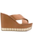 Salvatore Ferragamo Crossover Strap Mules - Brown