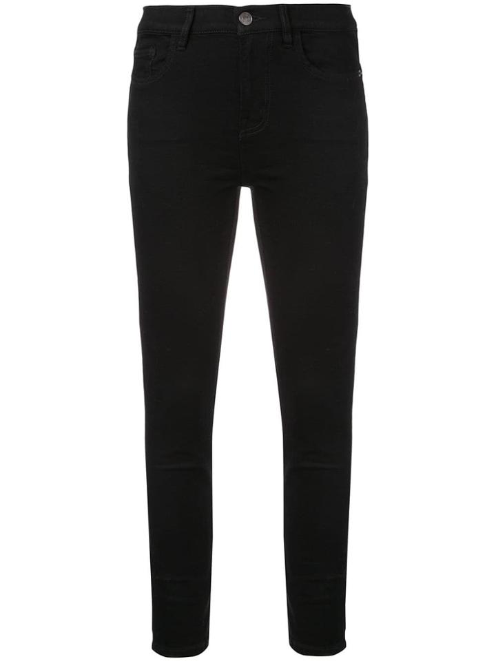 Current/elliott Cropped Skinny Jeans - Black