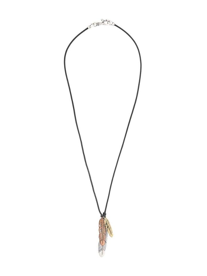 John Varvatos Feather Pendant Necklace - Multicolour