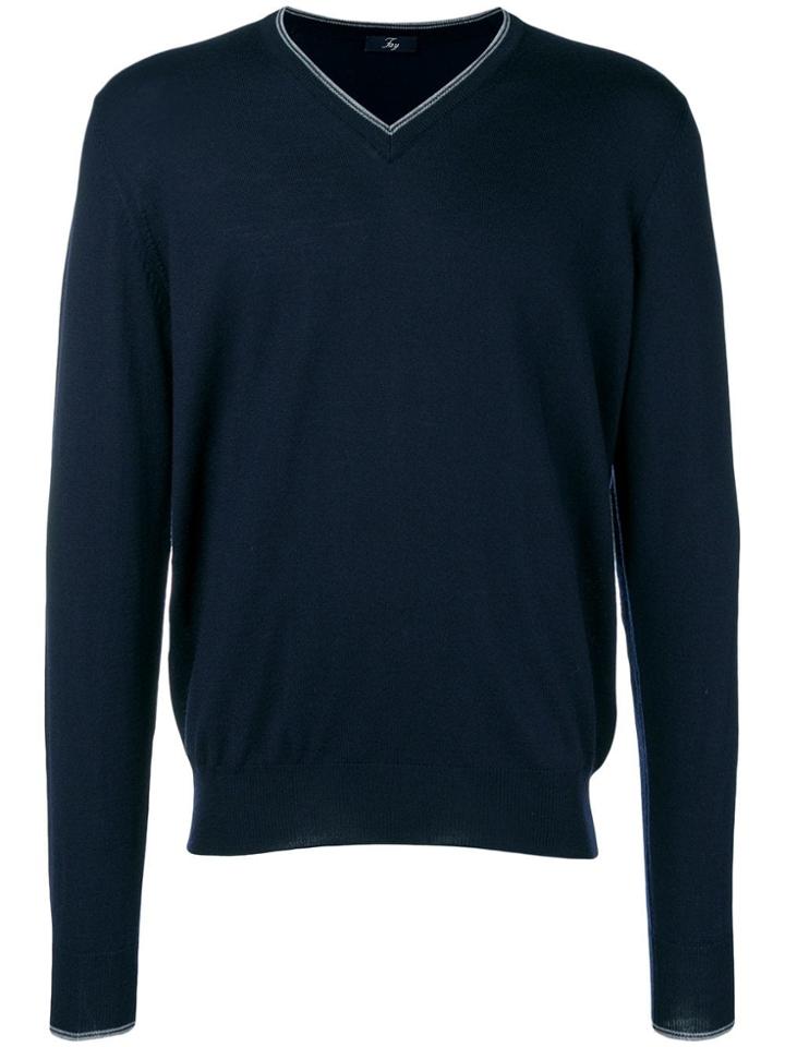 Fay V-neck Pullover - Blue