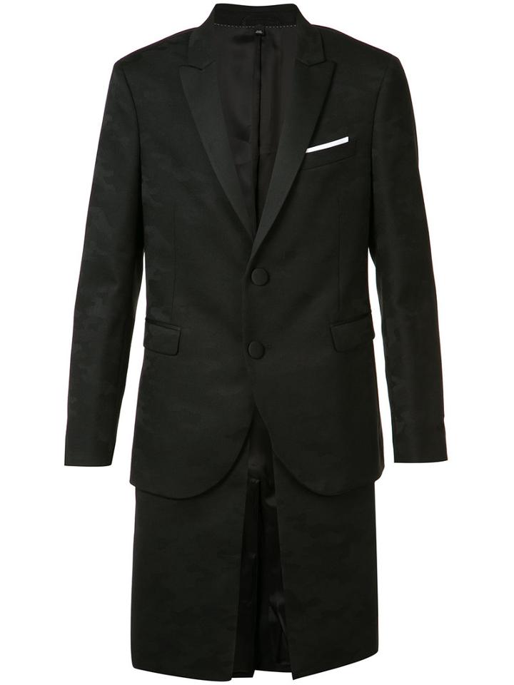 Neil Barrett - Layered Camouflage Blazer - Men - Cotton/polyester/polyurethane/wool - 46, Black, Cotton/polyester/polyurethane/wool