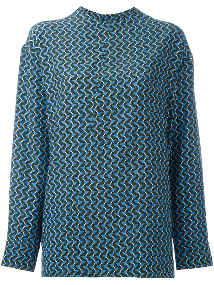 Marni Printed Blouse, Women's, Size: 36, Blue, Silk