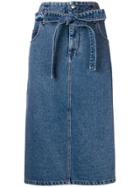 Msgm Denim Midi Skirt - Blue