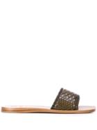 Brunello Cucinelli Snakeskin Effect Sliders - Brown