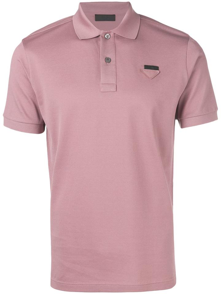 Prada Chest Logo Polo Shirt - Pink