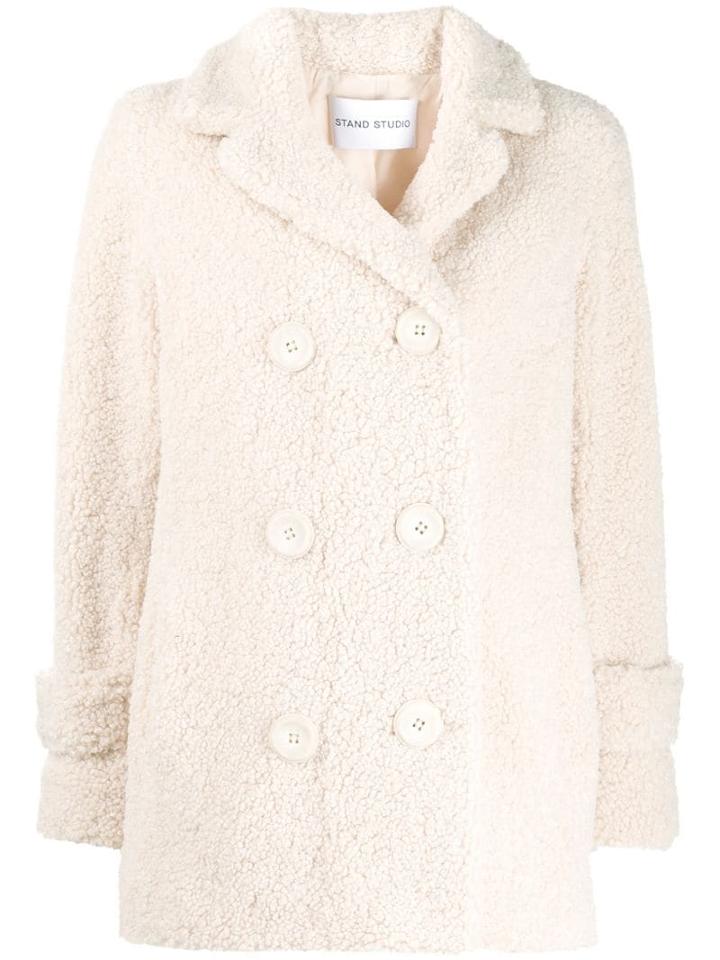 Stand Double Buttoned Jacket - White